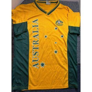 Australia Sports Jersey XXL By Oz Designs Yellow/Green Polyester Mens Shirt
